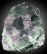 Sharp Fluorite on Aragonite & Quartz, China #31858-1
